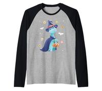 Men Women Kids Trendy Groovy Retro Dinosaur Spooky Halloween Manche Raglan