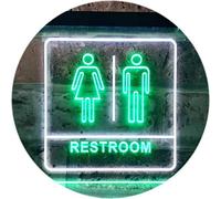 Men Women Toilet Restroom WC Dual Color LED Enseigne Lumineuse Neon Sign Blanc et vert 400 x 300mm st6s43-i1029-wg