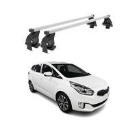 Menabo Barres de toit Barres de toit compatibles avec Kia Carens 2013-2019 Barres transversales Acier Argent