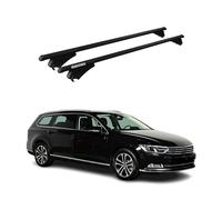 Menabo Barres de toit transversales compatibles avec VW Passat B8 Variant 2014-2019 | Porte-vélos TÜV Barres de toit Barres de toit Barres de toit en aluminium 2 pièces Noir