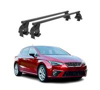 Menabo Barres de toit en acier pour Seat Ibiza 2017-2025 Noir 2 pièces
