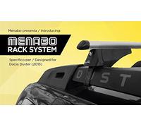 Menabo - Barres de toit porte-bagages pour Dacia Duster II de 2014 à 2018 avec rails (garde-corps) traditionnels hauts