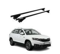Menabo Barres de toit Porte-vélos compatibles avec Renault Kadjar 2015-2022 Aluminium 75kg Noir 2 pièces Barres fermées pour porte-vélos, coffres de toit, porte-skis Verrouillables