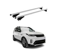 Menabo Barres de toit transversales compatibles avec Land Rover Discovery 5 L462 2017-2020 | Porte-vélos TÜV Barres de toit Coffre de toit Barres de toit en aluminium 2 pièces Argenté