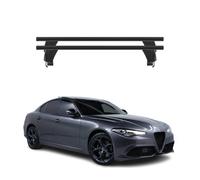 Menabo Barres de toit transversales pour Alfa Romeo Giulia 2016-26 Alu Noir ABE