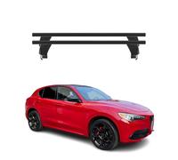 Menabo Barres de toit transversales pour Alfa Romeo Stelvio 2017-26 Alu Noir ABE