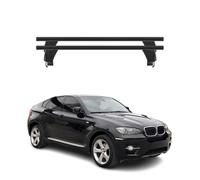 OMAC Barres de Toit transversales en Aluminium pour BMW X6 E71 E72 2007-2014 - Antivol - Rainure en T - Testées City Crash - Charge Max 50 kg Noir