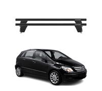 OMAC Barres de Toit transversales en Aluminium pour Mercedes Classe B W245 2005-2011 - Antivol - Rainure en T - Testées City Crash - Charge Max 75 kg Noir