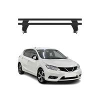 Menabo Barres de toit Transversales pour Nissan Pulsar 2014-2020 Alu Noir 2x ABE