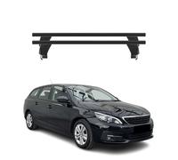 Menabo Barres de toit Transversales pour Peugeot 308 Break 2014-2021 Alu Noir