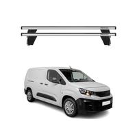 Menabo Barres de toit Transversales pour Peugeot Partner III 2018-2026 Alu Gris
