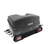MENABO Race 4 Porte-vélos d’attelage Pliable À 4 supports + Coffre à bagages Boxxy Noir
