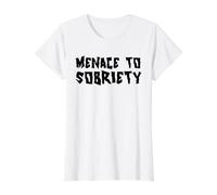 Menace pour la sobriété T-Shirt Graphique avec Valeur, Femme, Blanc, S