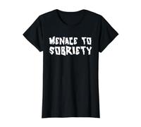 Menace pour la sobriété T-Shirt Graphique avec Valeur, Femme, Noir, XS