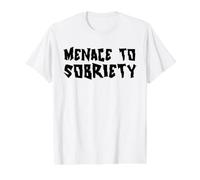 Menace pour la sobriété T-Shirt Graphique avec Valeur, Homme, Blanc, M