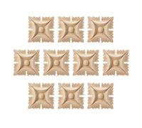 Ménage Applique en Bois Fleur Motif, 4 Pcs Carrée Sculpté Onlay Non Peint, DIY Moulure Décorative Pour Meubles Accessoires, Type 1/5*5cm