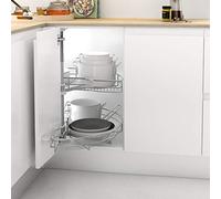 Menage Confort Kit de 2 Plateaux rotatifs 180° de Grille pour Meuble de Cuisine d'angle - Meuble d'angle de Cuisine - Largeur Porte 500 mm/Hauteur Produit 630-730 mm