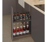 Menage Confort - Porte-Bouteilles à glissières latérales pour Meuble de Largeur extérieure 200 mm - Acier Anthracite/mélamine Anthracite