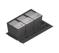 Menage Confort Poubelle et recyclage pour tiroir de cuisine - Couvercle en acier inoxydable, PP anthracite, 900 mm de large meuble/hauteur du produit 235 mm