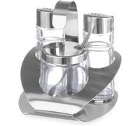 Hendi Ensemble condiments 3 pièces – sel, poivre, moutarde – 100x95x(H)115 mm