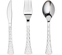 ménagère 120 couverts de table réutilisables argent - decorline 3882 Gris G