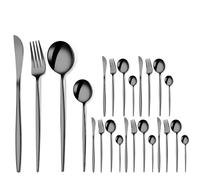 Ménagère 16/24/48 Pièces Pour La Maison, L'hôtel | Couteau à steak, fourchette, cuillère, cuillère à dessert en acier inoxydable, hôtel restaurant occidental(Color 3,24pcs)
