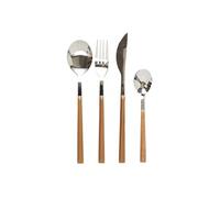 - Ménagère 16 pièces effet Bois - Marron