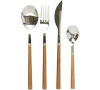 Ménagère 16 pièces en inox effet bois Marron G