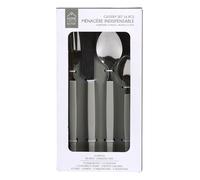 Ménagère 16 pièces en inox manche gris en plastique