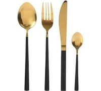 AltoBuy Ménagère 16 Pièces en INOX Or Manche Noir - BISTRA