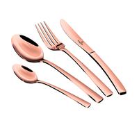 Ménagère 24-Piece Acier Inox. Finition Polie, Set de Couverts pour 6 Personnes Or Rose Rose Gold