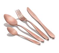 Ménagère 24-Piece Acier Inox. Or Mat, Set de Couverts pour 6 Personnes Or Rose Rose Gold Satin