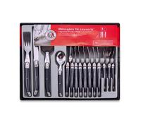 Ménagère 24 pièces anthracite en acier LAGUIOLE PRODUCTION