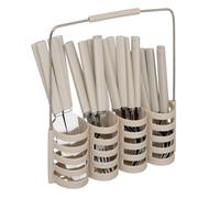 Ménagère 24 Pièces Avec Rack ""Géo"" 24cm Beige