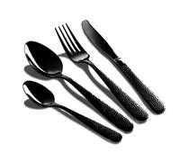 Ménagère 24 pièces - BERLINGER HAUS - BH-2620 - Acier inoxydable - Noir - Poignées martelées