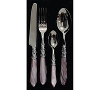 Ménagère 24 Pièces - Bugatti - Aladdin Lilas - Acier 18/10 - Manche Nacre - Garantie Lave-Vaisselle