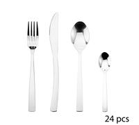 Ménagère 24 pièces - Design & Moderne - Acier inoxydable - Compatible lave-vaisselle - Élégante