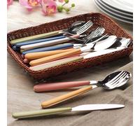 Ménagère 24 Pièces En Acier Inoxydable Et Acrylique Terracotta Marron