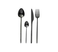 Ménagère 24 Pièces en Inox "Irvin Brillant" 27cm Noir