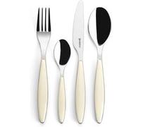 Guzzini Ménagère 24 pièces Feeling – Inox – Crème (beige)