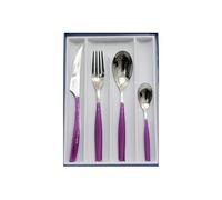 Casa Bugatti Ensemble de couverts Glamour 24 pièces Acier inox 18/10 Manche couleur Iris