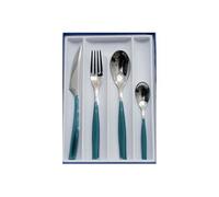 Casa Bugatti Ménagère Glamour 24 pièces Acier inox 18/10 Manche vert céladon 6 personnes