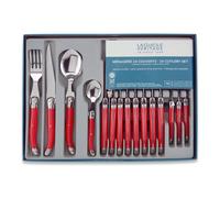 Ménagère 24 pièces rouge en acier inoxydable LAGUELLE
