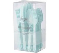 ménagère 40 pièces réutilisable baroque aqua perlé - decorline 7173 Bleu G