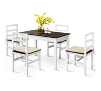 Ménagère 5 pièces en bois massif avec table de salle à manger et 4 chaises (D comme indiqué)