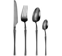 Ménagère 8 pièces en acier inoxydable - Ensemble de couverts en argenterie avec couteau à steak, fourchette et cuillère - Coffret cadeau for la maison et l'hôtel(Black)