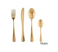 Secret de Gourmet - Ménagère design inox Gold - 16 Pièces - Doré - Gold Or G