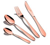 Ménagère Doré 24-Piece Acier Inox. Finition Polie, Set de Couverts 6 Personnes Berlinger Haus Rose Gold Mirror Or Rose 57661