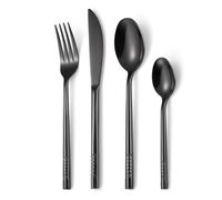 Ménagère en acier inoxydable haut de gamme, 4/16/24/32/40/48 pièces - Couverts épais pour les repas à l'hôtel, couteau à steak, fourchette et cuillère, coffret cadeau - Options argent et noi