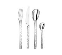 COUZON - Ménagère 50 couverts de table en coffre bois pour 12 personnes - Pix'Elle 3D - Acier inoxydable 18/10, Finition Miroir, Epaisseur 2.5 mm - Inox